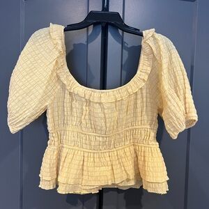 Lush brand Yellow Ruffled Women's Top